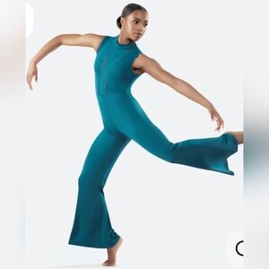 EUC Revolution Deep Teal 'Low Tide' Sleeveless Jumpsuit Dance Costume RC25750